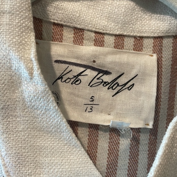 Gorgeous linen kneelength dress with Darling wooden buttons bought in Paris - Picture 4 of 9